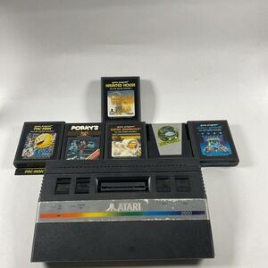 Atari 2600 Junior Console Only & Games - PAC Man. / Frogger / Pinball / Porky's
